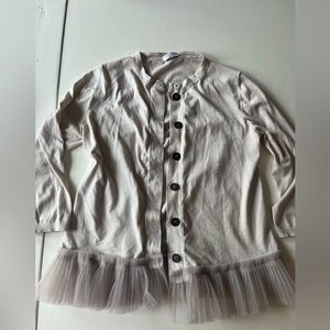 Brunello Cucinelli 100% cotton shirt with tulle details. Medium.